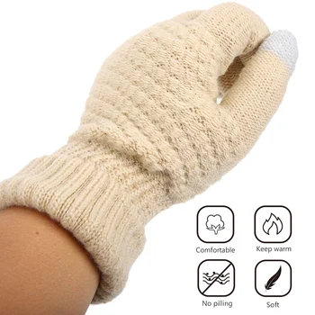 1 пара перчаток для верховой езды, перчатки с сенсорным экраном, Ветрозащитные зимние теплые перчатки, перчатки с полным покрытием