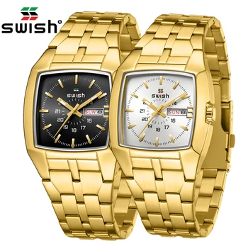 Relogio Golden Masculino, лидирующий бренд, роскошные модные квадратные кварцевые часы, мужские водонепроницаемые деловые спортивные часы relojes hombre