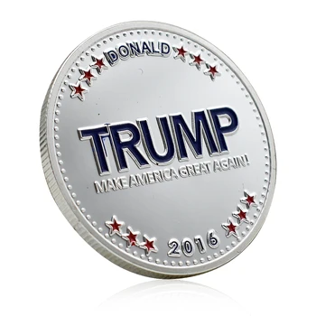 Памятная Медаль 45-го Президента США Дональда Трампа 2016 Серебряная Монета Художественные Поделки Украшения для дома