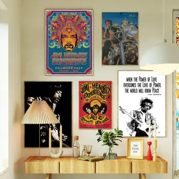 Группа Джими Хендрикса Картина на холсте, Плакат, принты, Настенный художественный плакат для современной семейной гостиной, домашний декор
