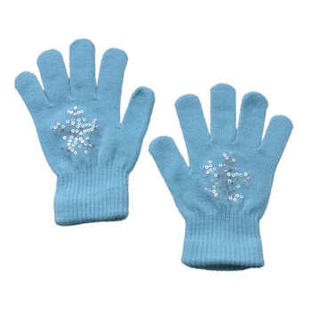 N80C 1 Пара перчаток 4-12 лет Зимние Теплые Вязаные Перчатки Унисекс для девочек Мальчиков