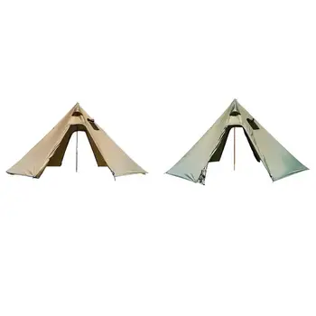 Пирамидальные палатки для кемпинга Уличная палатка-вигвам для взрослых, устойчивая к атмосферным воздействиям Походная палатка-вигвам с огнеупорной тканью