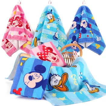 Детское полотенце Disney 25x50 см, хлопковые детские полотенца, мягкий мультяшный носовой платок, банное полотенце для новорожденных