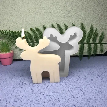 Сделай сам Рождественское мыло для ароматерапии с оленем, Силиконовая форма для свечей, гипсовая форма в форме 3D оленя, инструмент для домашних поделок, украшение вечеринки