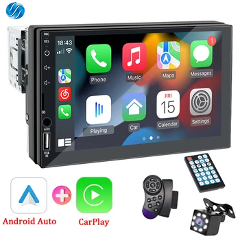 1 Din Автомобильный Радиоприемник Мультимедиа Carplay Android Auto Player HD 7 ‘Сенсорный Экран FM AUX Вход Bluetooth MirrorLink Универсальное Авторадио