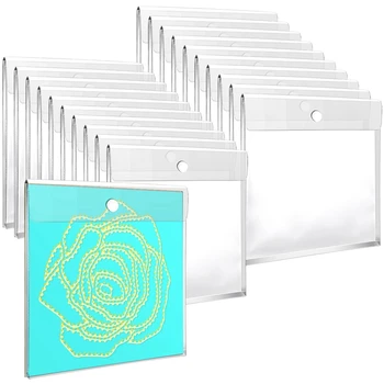20 штук Органайзера для хранения альбомов размером 12,6 x 12,6 дюйма с расширением 0,8 дюйма, многоразовые пластиковые карманы для конвертов