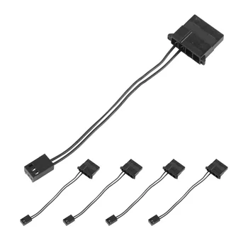 5шт IDE к 3-контактному кабелю питания вентилятора Molex D Plug Питание к 3-контактному разъему Кабель для преобразования охлаждения компьютера в ПК