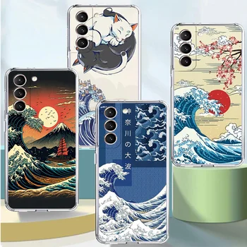 The Great Wave off Kanagawa Прозрачный Модный Чехол Для Samsung Galaxy S20 FE S23 S22 S21 Ultra S10 S9 S8 Plus S10e Чехол Для Телефона
