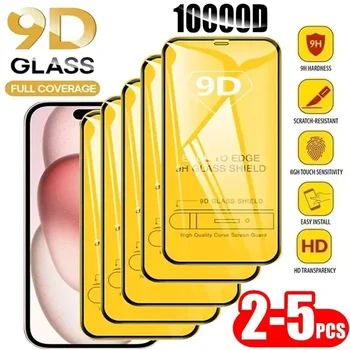2-5 шт 9D Защитная пленка для экрана из закаленного стекла для iPhone 15 14 13 12 11 Pro Max Защитное стекло для iPhone X XR XS Max 7 8 14 Plus