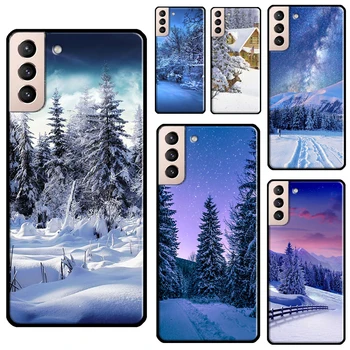Пейзажный Зимний Легкий Снежный Чехол Для Samsung Galaxy S21 Ultra S20 FE S8 S9 S10 Note 10 Plus Note 20 S22 Ultra Cover