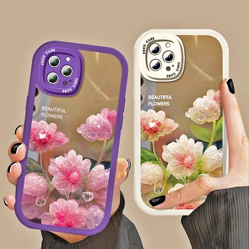 Ремешок-цепочка Dream Flower Clover, защита объектива, зеркальный чехол для телефона для iPhone 14 13 12 11 Pro Max X XR XS 7 8 Plus, устойчивый к падению