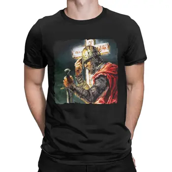 Рыцарь-крестоносец Усик Чемпион Украины Тамплиер Христианский крест Винтажная футболка для мужчин из 100% хлопка с коротким рукавом Уникальная одежда