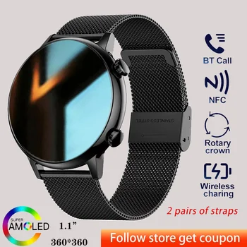2023 Новый HK39 AMOLED Bluetooth Call NFC Смарт-часы Женские Часы С Пользовательским Циферблатом Мужские Спортивные Фитнес-Трекер Сердечного Ритма Smartwatch
