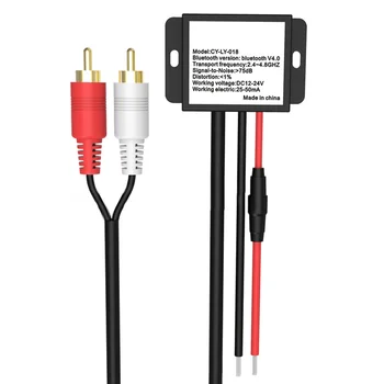 Автомобильный адаптер Aux BT Music Receiver Module Kit Bluetooth V4.0 DC12-24V 2 Входных аудиокабеля RCA Аудио Bluetooth 5.0 Аудиокабель