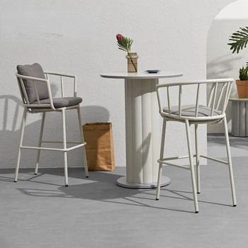 Обеденный стул из алюминиевого сплава, кофейный стул для сада во дворе, высокий стул, барный стул, комбинация кресел