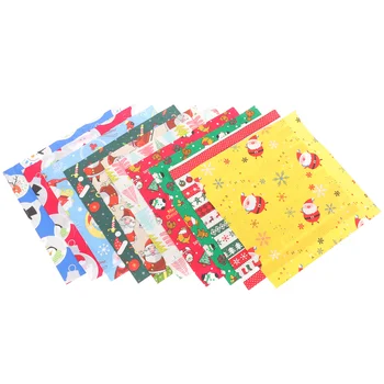 10 листов ткани своими руками Рождественские хлопчатобумажные ткани для шитья Хлопчатобумажные ткани для квилтинга с рождественским принтом
