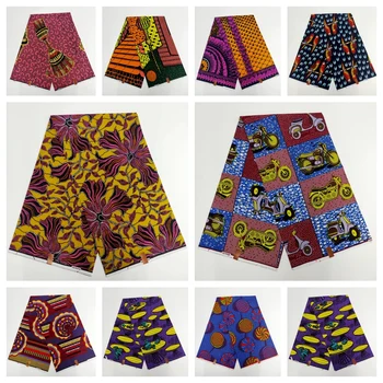 Новейшая Хлопчатобумажная Настоящая Восковая Ткань Tissus Fabric 6 ярдов Нигерийская Восковая Ткань С Принтом Оригинальная Высококачественная Ткань Pagne 2023 New African Fabric