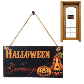 Дверной Знак Happy Halloween Halloween Welcome Door Sign 3.9 X 7.9дюймов Дверной Знак Halloween Hanger Sign Для Окон, Стен, Деревьев на Открытом воздухе