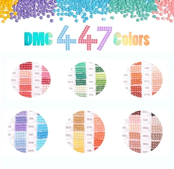 Сверла для алмазной живописи 5D Оптом DMC 447 цветов, квадратные / Круглые Хрустальные бусины, аксессуары для алмазной вышивки Напрямую от производителя