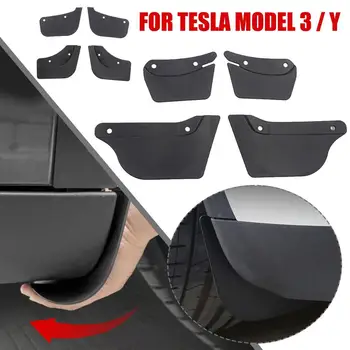 4ШТ Брызговики из TPE для Tesla Model 3 Model Y 2020 ~ 2023 Брызговики Против ила Замена Брызговика на Крыле