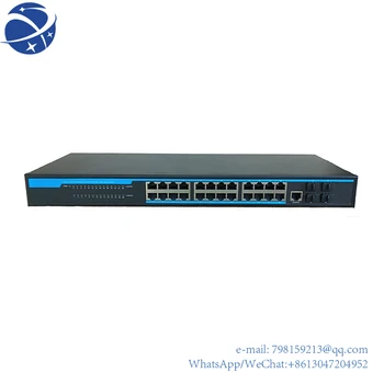 24-портовый корпоративный гигабитный L2 управляемый SNMP IGMP LACP оптоволоконный Ethernet-коммутатор с 4 портами 10G SFP + восходящий канал