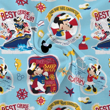 50 * 145 Disney Mickey's Sailing Bubble Эластичный трикотажный материал Лоскутное одеяло Ткань Рукоделие Ткань для шитья своими руками