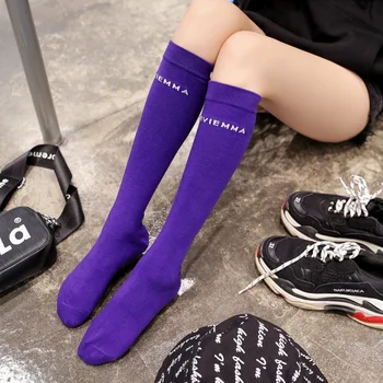  Длина Женских студенческих носков в японском стиле до бедра из корейского хлопка, модные носки ниже колена, гольфы до икр