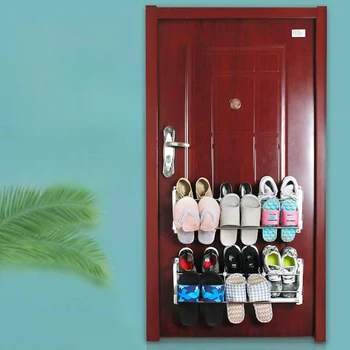 Комбинированная дверная стойка для обуви на магнитной присоске, вешалка для тапочек без гвоздей, экономит место на домашней стойке для хранения