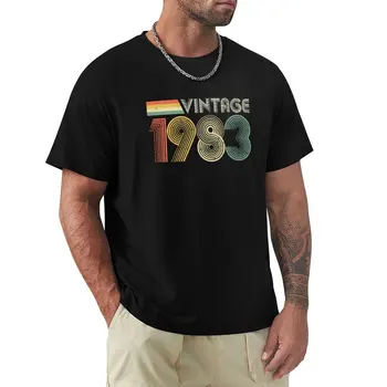 юмористическая футболка хлопок Винтаж 1983, подарок на 40-й день рождения, футболка, короткие забавные футболки для мужчин, модная мужская хлопковая футболка