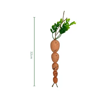 1шт Пасхальное раскрашенное яйцо Имитация растения Морковь Свисающие ветви Имитация растений DIY Кулон Домашний декор ремесла