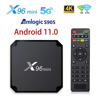 X96 Mini 5G Smart TV Box Android 11,0 Amlogic S905W2 2,4G/5G WIFI Bluetooth X96mini 4K Медиаплеер VP9 H.265 телеприставка 2G + 16G