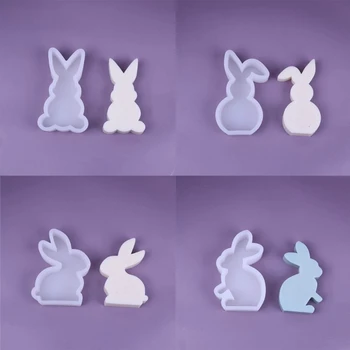4шт Силиконовая форма с кроликом, сделай сам, 3D формы для гипсового мыла с животными