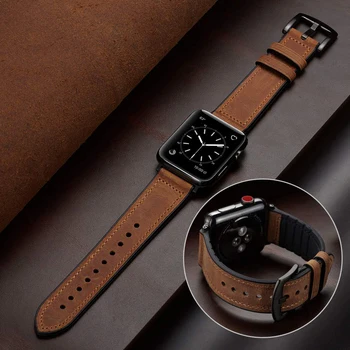 Ремешок для Apple watch band 44 мм 45 мм 41 мм 40 мм 49 мм 42 мм 38 45 мм Силиконовый + Кожаный браслет iWatch ultra series 7 SE 6 5 8 3