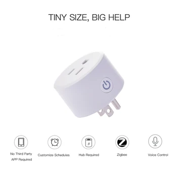 15a Беспроводной штекер дистанционного управления Умный дом 110-250 В Smart Plug, совместимый с Alexa Home Assistant, Таймер умной розетки