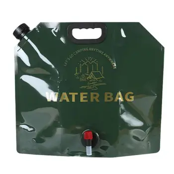 Складной мешок для воды Объемом 9 л, сумка для переноски воды с толстой ручкой, инструмент для хранения воды в путешествиях, походах, кемпинге, скалолазании и дома