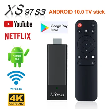 Smart TV Stick Android 10 H313 4K HDR ТВ-Ресивер 2.4G WiFi HDMI-совместимый Медиаплеер 1 ГБ + 8 ГБ Телеприставка Для Google YouTube