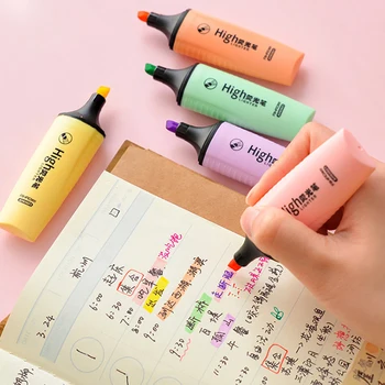 Мини-маркеры цвета макарун, пастельные маркеры, 6 цветов, маркерные ручки с одним текстом для школьного офиса