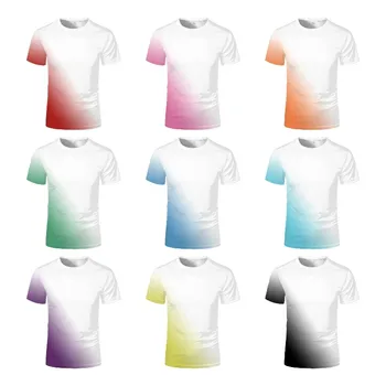 Модная футболка с коротким рукавом ярких цветов, повседневная одежда, Сублимационные пустые футболки для печати пользовательского логотипа, фото и текста.