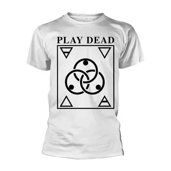 PLAY DEAD - ЛОГОТИП (БЕЛЫЙ) БЕЛАЯ футболка X-Large