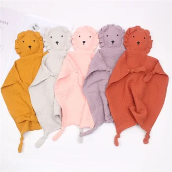 Детское хлопчатобумажное муслиновое одеяло Мягкие новорожденные спящие куклы Детская модная игрушка для сна Успокаивающее полотенце Нагрудники