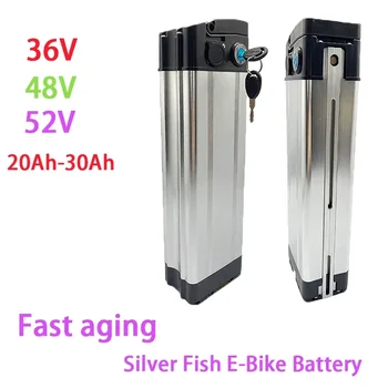 36v 20ah 30ah Литиевая батарея для электровелосипеда Silver fish 500w 48v 52v 20ah 30ah Литий-ионный Электрический Велосипед Bicycle 48v Battery