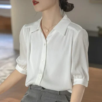летняя женская рубашка с короткими рукавами