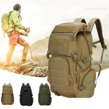 50-литровый военно-тактический рюкзак, водонепроницаемые походные сумки для рыбалки, охоты, кемпинга, армейский рюкзак для скалолазания Molle, Mochila