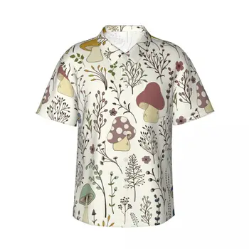 Грибы 3d Принт Гавайская Рубашка Мужская Одежда Свободные Дышащие Мужские Рубашки Летняя Мужская Рубашка Мужская Одежда С Коротким Рукавом