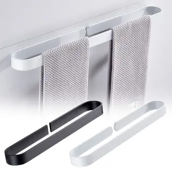 Настенный держатель для полотенец, устойчивая черная/белая алюминиевая полка для хранения, вешалка для полотенец на кухне