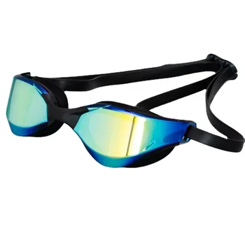 Профессиональные силиконовые очки для плавания с водонепроницаемым покрытием, двойные противотуманные очки для бассейна, солнцезащитные очки для плавания с линзами для мужчин и женщин