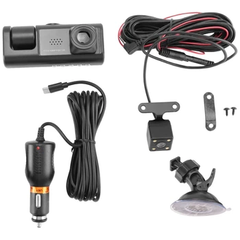 Автомобильный видеорегистратор с 3 объективами камеры, 3-канальный видеорегистратор HD 1080P Спереди и сзади, видеорегистратор ночного видения