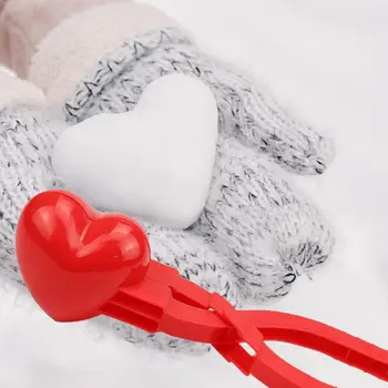Скрепка для снежков в виде сердца, Инструмент для игры в снежки, инструмент для изготовления снежков с ручкой, снег