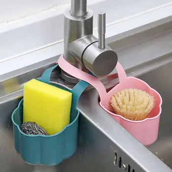 Регулируемая подставка для слива кухонной раковины, Держатель губки для мыла, Подвесная корзина для хранения в ванной, Держатель крана, Кухонные принадлежности