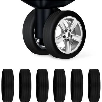 2023-FD227 Универсальный чехол для колес, шумоподавляющий, противоизносный, амортизирующий колесико для чемодана силиконовый защитный чехол черный